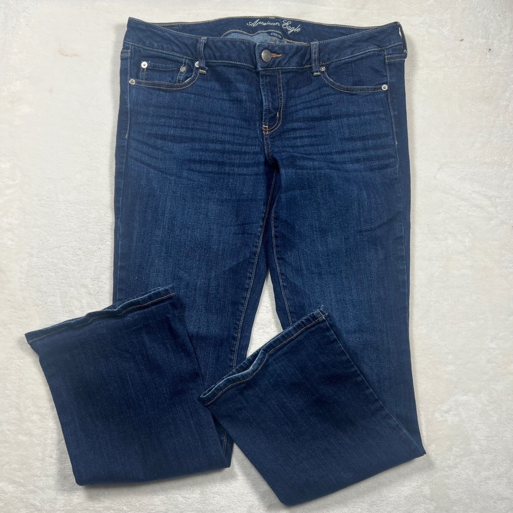 American Eagle Favorite Boyfriend Jeans Womens 16 Long Denim Stretch Casual